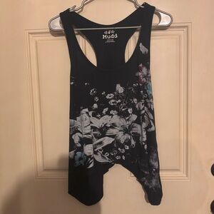 Mudd Black and White Floral Tank Top
